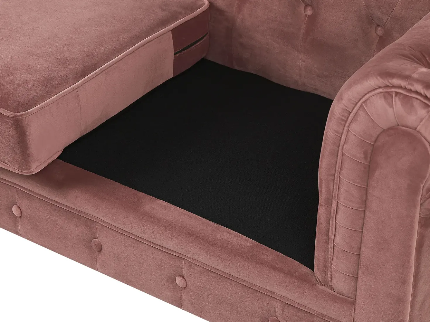 Set da salotto 4 posti CHESTERFIELD Velluto Rosa