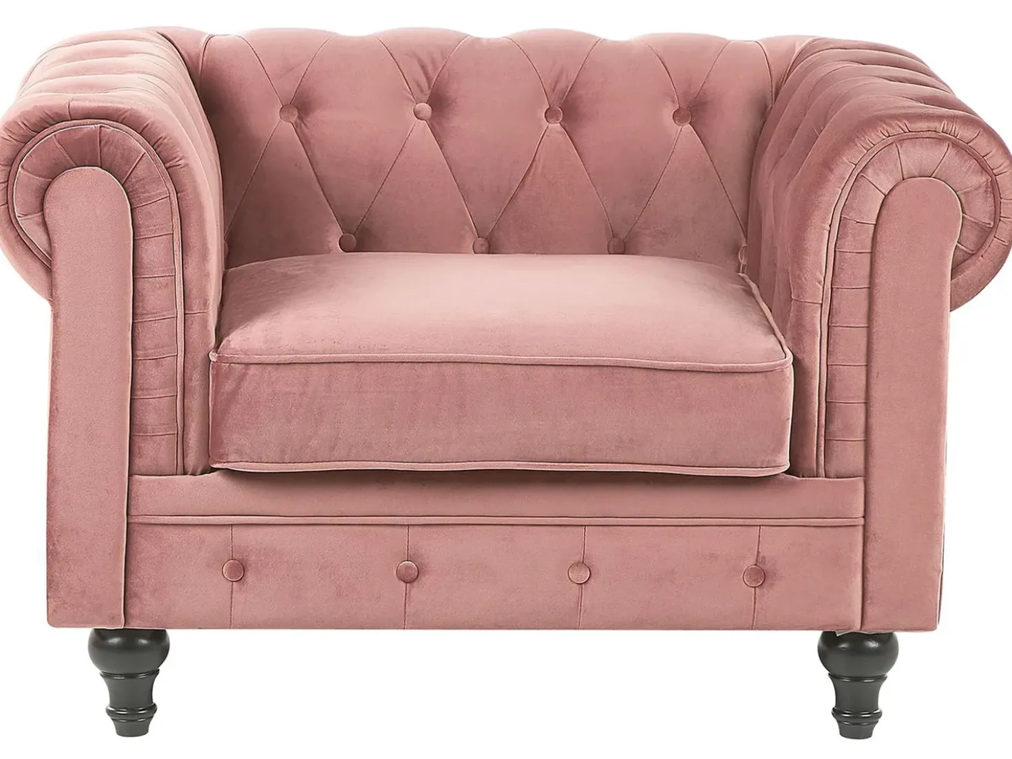 Set da salotto 4 posti CHESTERFIELD Velluto Rosa