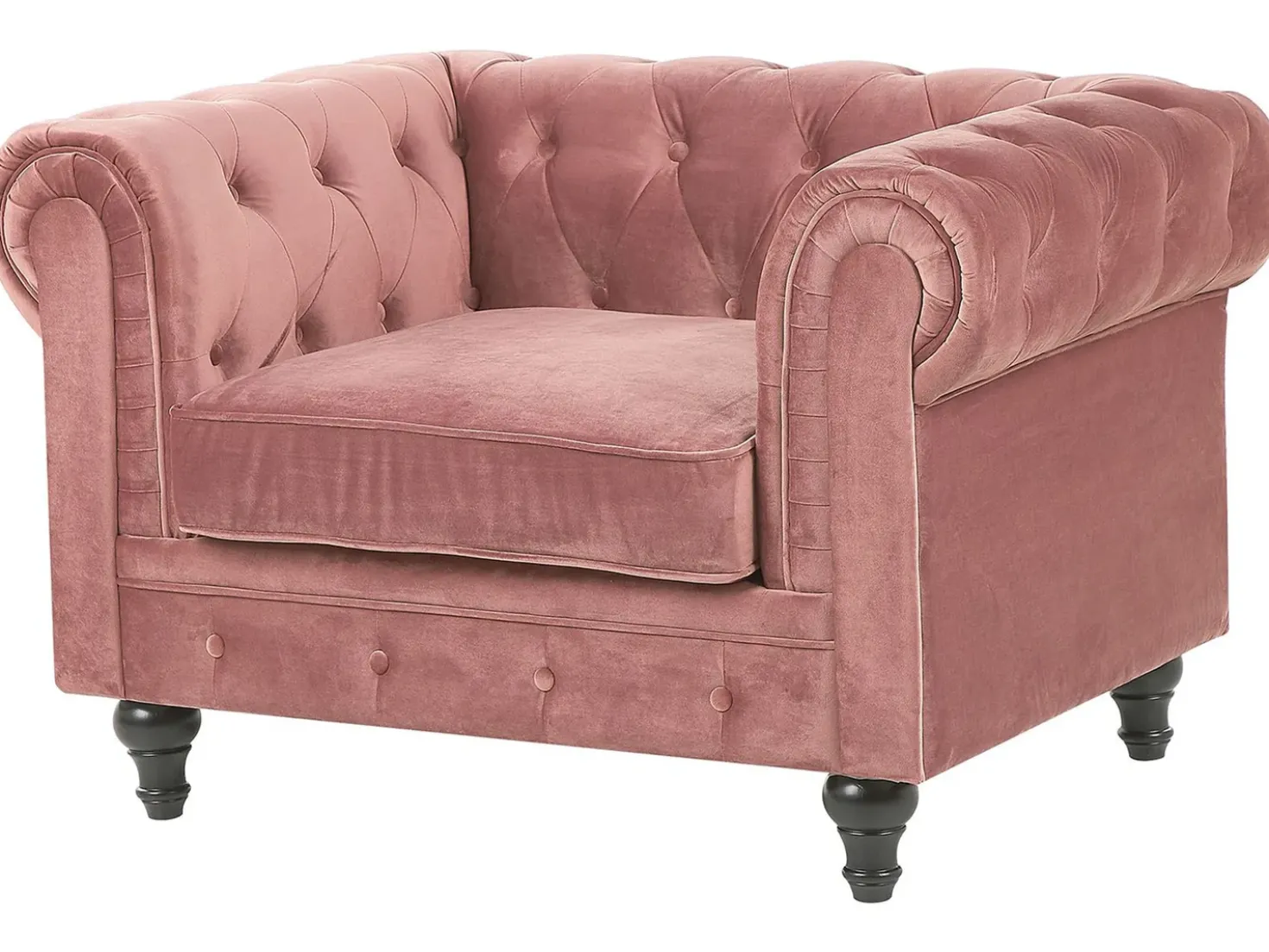 Set da salotto 4 posti CHESTERFIELD Velluto Rosa
