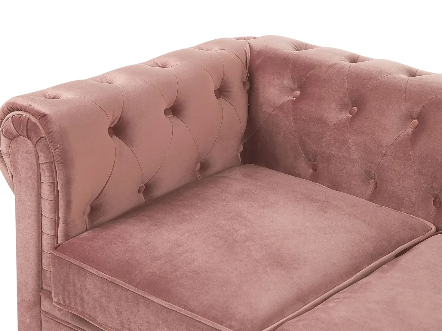 Set da salotto 4 posti CHESTERFIELD Velluto Rosa