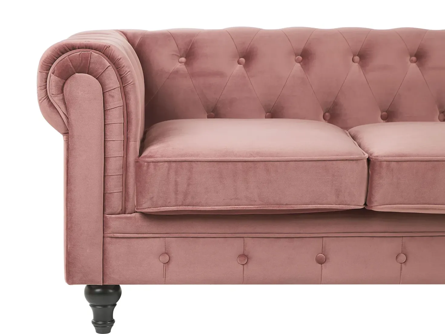 Set da salotto 4 posti CHESTERFIELD Velluto Rosa