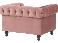 Set da salotto 4 posti CHESTERFIELD Velluto Rosa