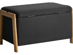 Set da salotto 3 posti EDLAND Tessuto Nero con Panca