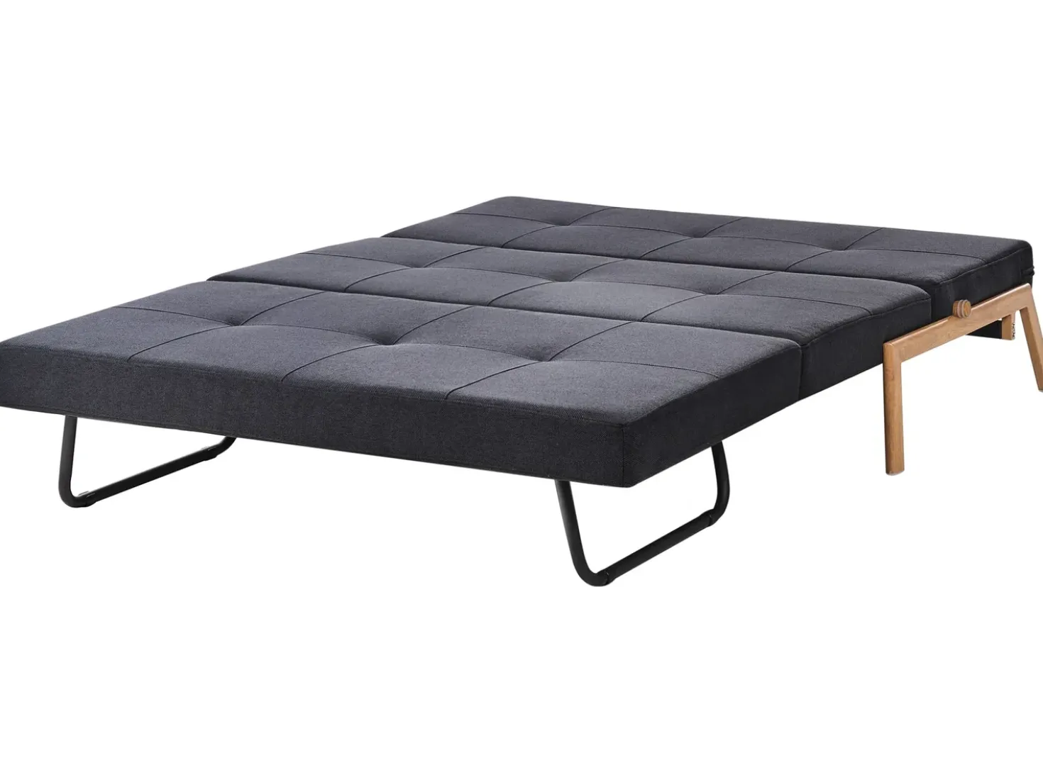 Set da salotto 3 posti EDLAND Tessuto Nero con Panca