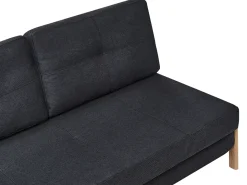 Set da salotto 3 posti EDLAND Tessuto Nero con Panca