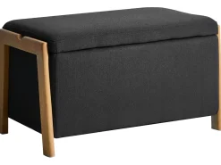 Set da salotto 3 posti EDLAND Tessuto Nero con Panca
