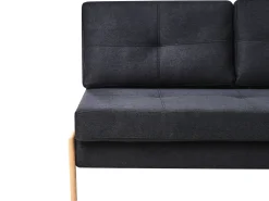Set da salotto 3 posti EDLAND Tessuto Nero con Panca