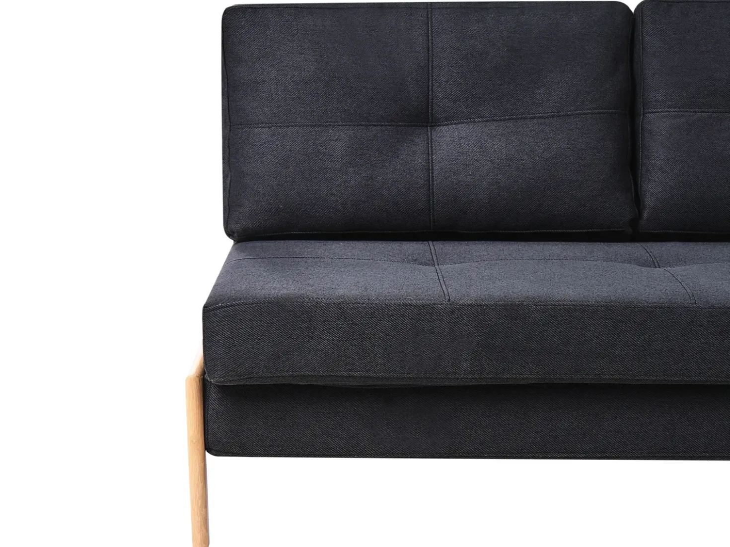 Set da salotto 3 posti EDLAND Tessuto Nero con Panca