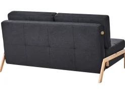 Set da salotto 3 posti EDLAND Tessuto Nero con Panca