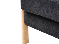 Set da salotto 3 posti EDLAND Tessuto Nero con Panca