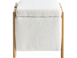 Set da salotto 3 posti EDLAND Bouclé Bianco con Pouf