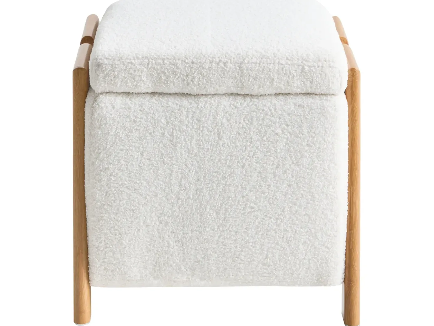 Set da salotto 3 posti EDLAND Bouclé Bianco con Pouf