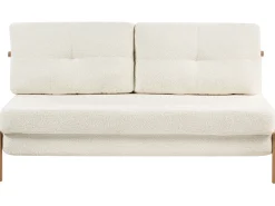 Set da salotto 3 posti EDLAND Bouclé Bianco con Pouf