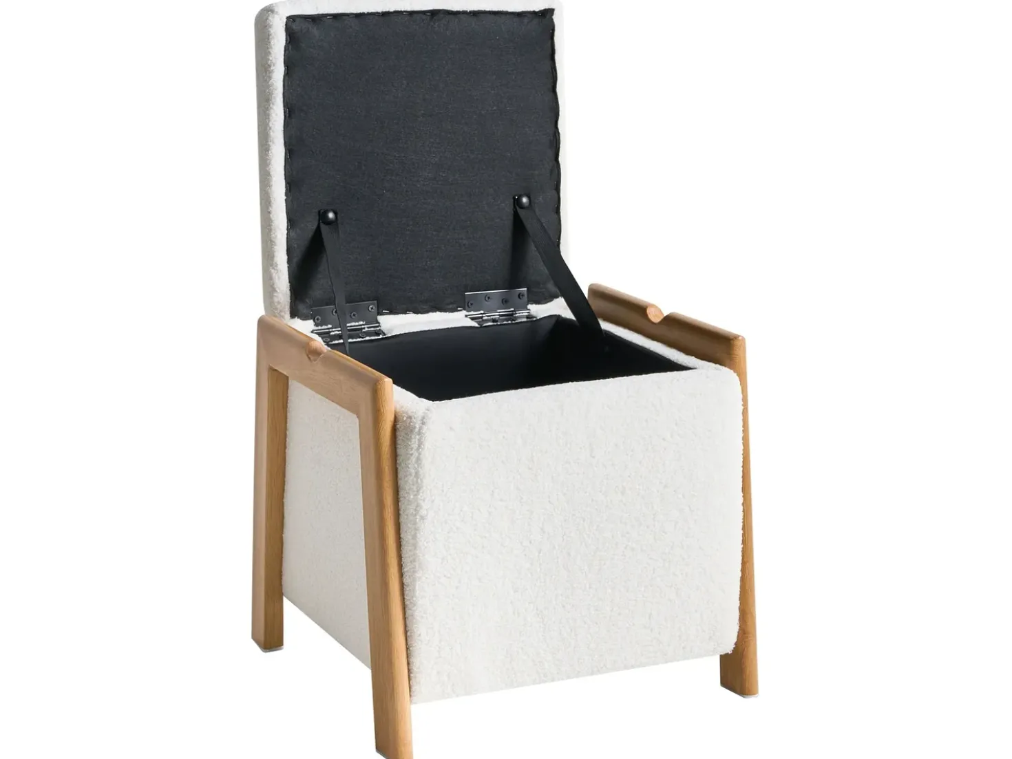 Set da salotto 3 posti EDLAND Bouclé Bianco con Pouf