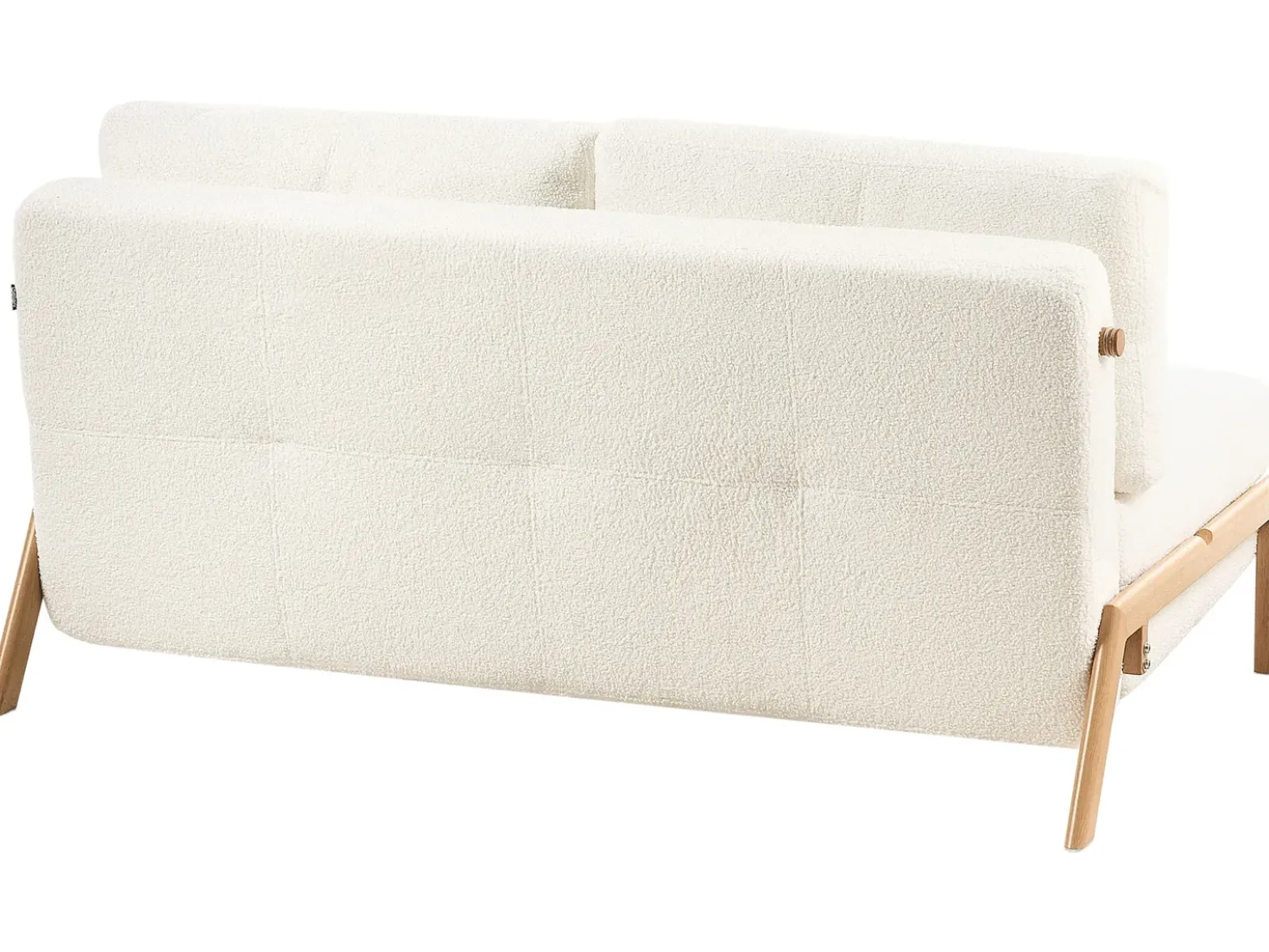 Set da salotto 3 posti EDLAND Bouclé Bianco con Pouf
