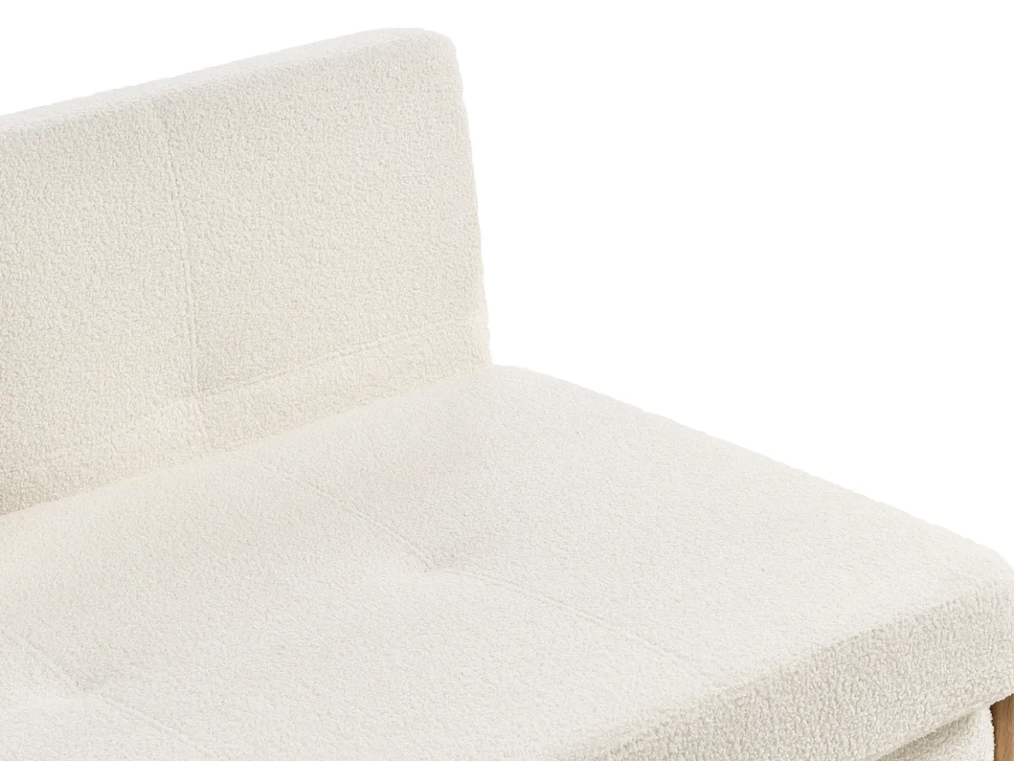 Set da salotto 3 posti EDLAND Bouclé Bianco con Pouf