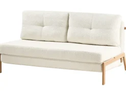 Set da salotto 3 posti EDLAND Bouclé Bianco con Pouf