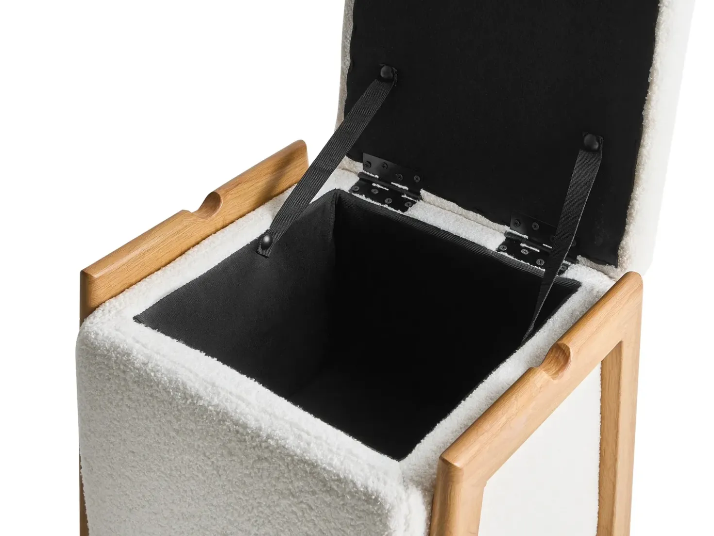Set da salotto 3 posti EDLAND Bouclé Bianco con Pouf
