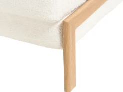 Set da salotto 3 posti EDLAND Bouclé Bianco con Pouf