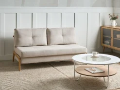 Set da salotto 3 posti EDLAND Tessuto Beige chiaro con Panca