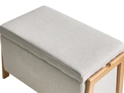 Set da salotto 3 posti EDLAND Tessuto Beige chiaro con Panca
