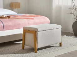 Set da salotto 3 posti EDLAND Tessuto Beige chiaro con Panca
