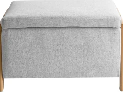 Set da salotto 3 posti EDLAND Tessuto Grigio chiaro con Panca