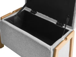 Set da salotto 3 posti EDLAND Tessuto Grigio chiaro con Panca