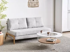 Set da salotto 3 posti EDLAND Tessuto Grigio chiaro con Panca