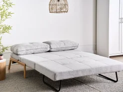 Set da salotto 3 posti EDLAND Tessuto Grigio chiaro con Panca