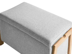 Set da salotto 3 posti EDLAND Tessuto Grigio chiaro con Panca