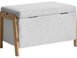 Set da salotto 3 posti EDLAND Tessuto Grigio chiaro con Panca