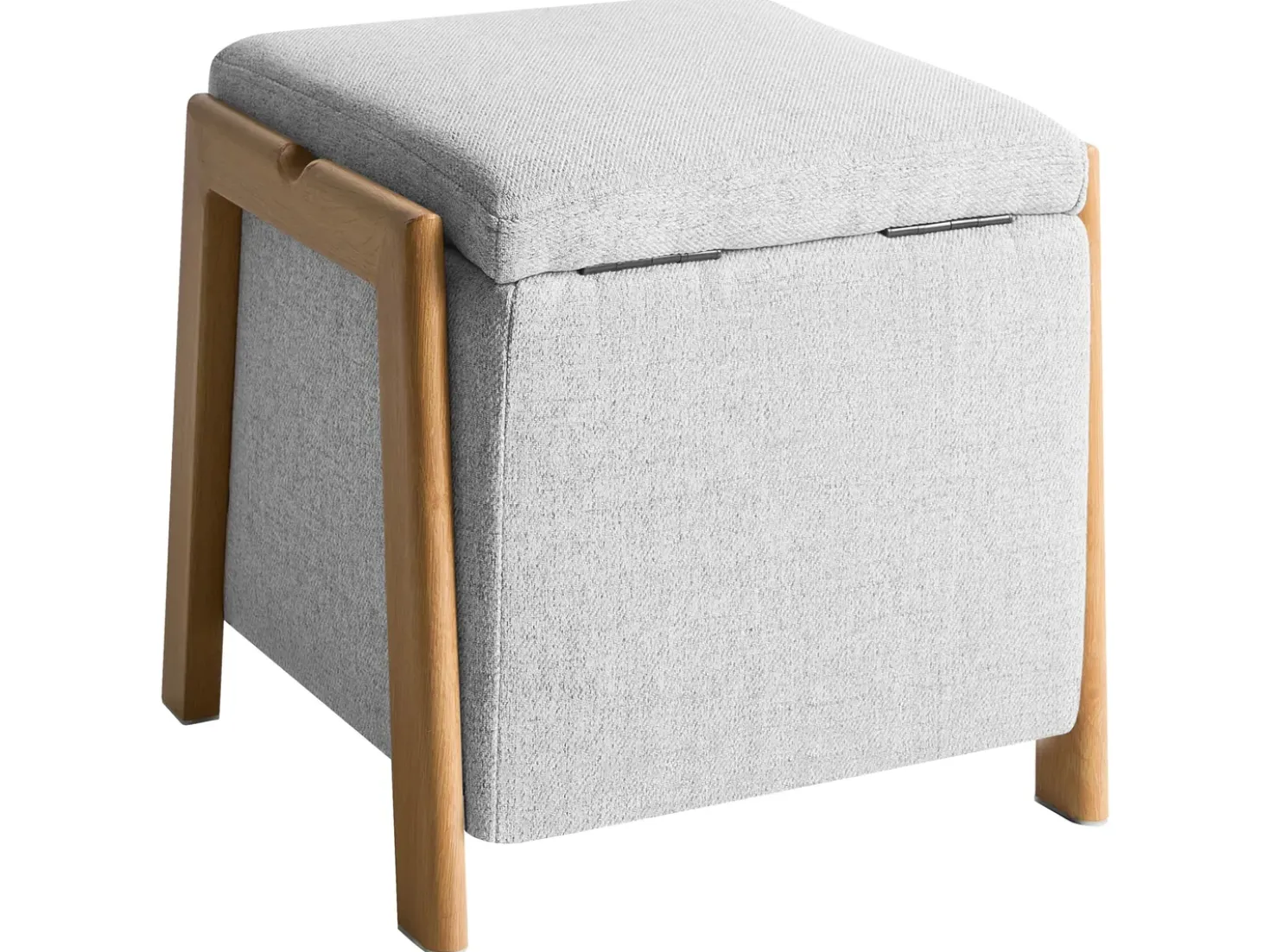 Set da salotto 3 posti EDLAND Tessuto Grigio chiaro con Pouf