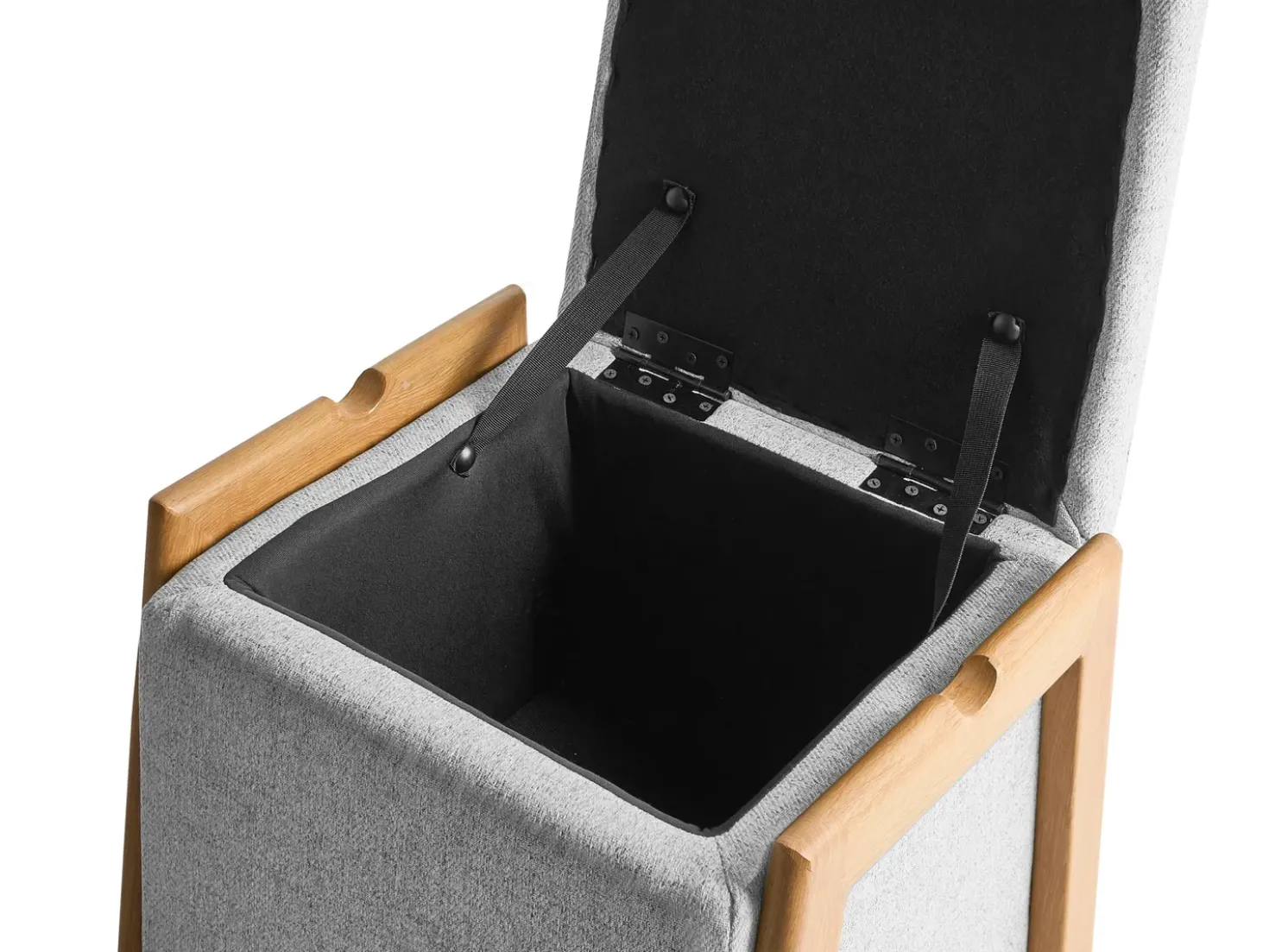 Set da salotto 3 posti EDLAND Tessuto Grigio chiaro con Pouf
