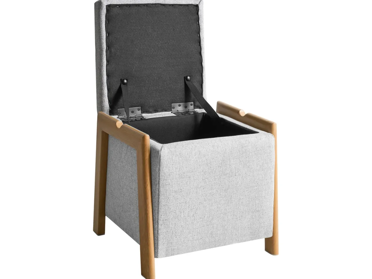Set da salotto 3 posti EDLAND Tessuto Grigio chiaro con Pouf