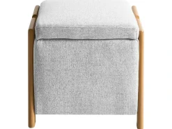 Set da salotto 3 posti EDLAND Tessuto Grigio chiaro con Pouf