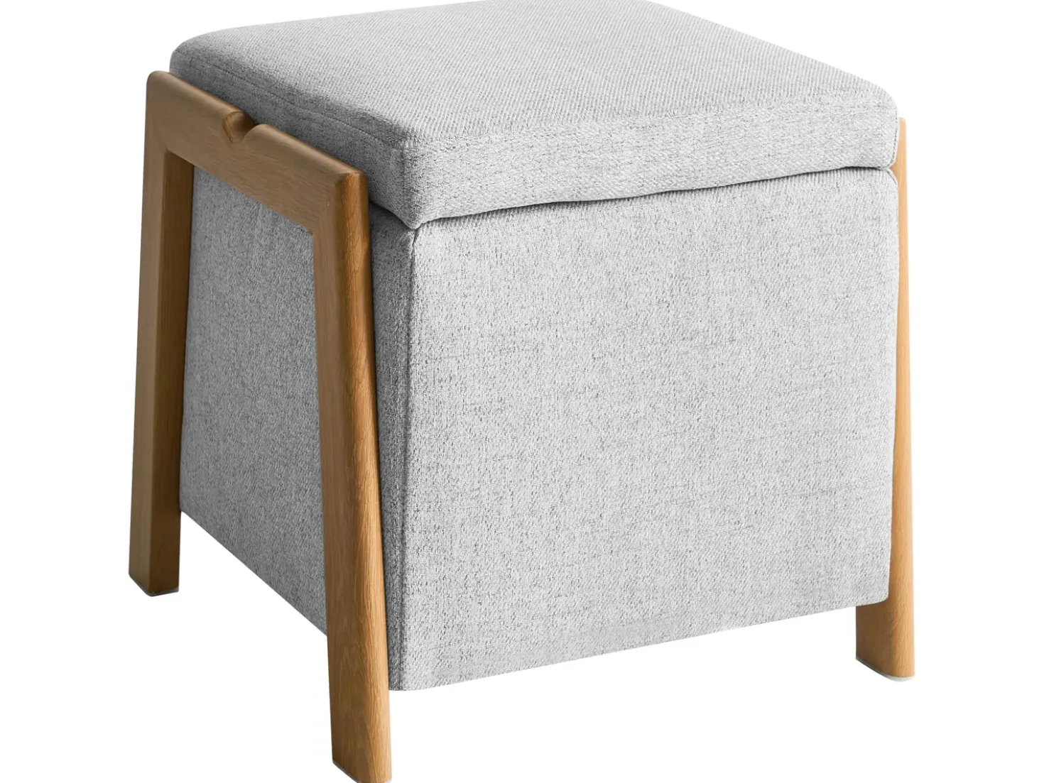 Set da salotto 3 posti EDLAND Tessuto Grigio chiaro con Pouf