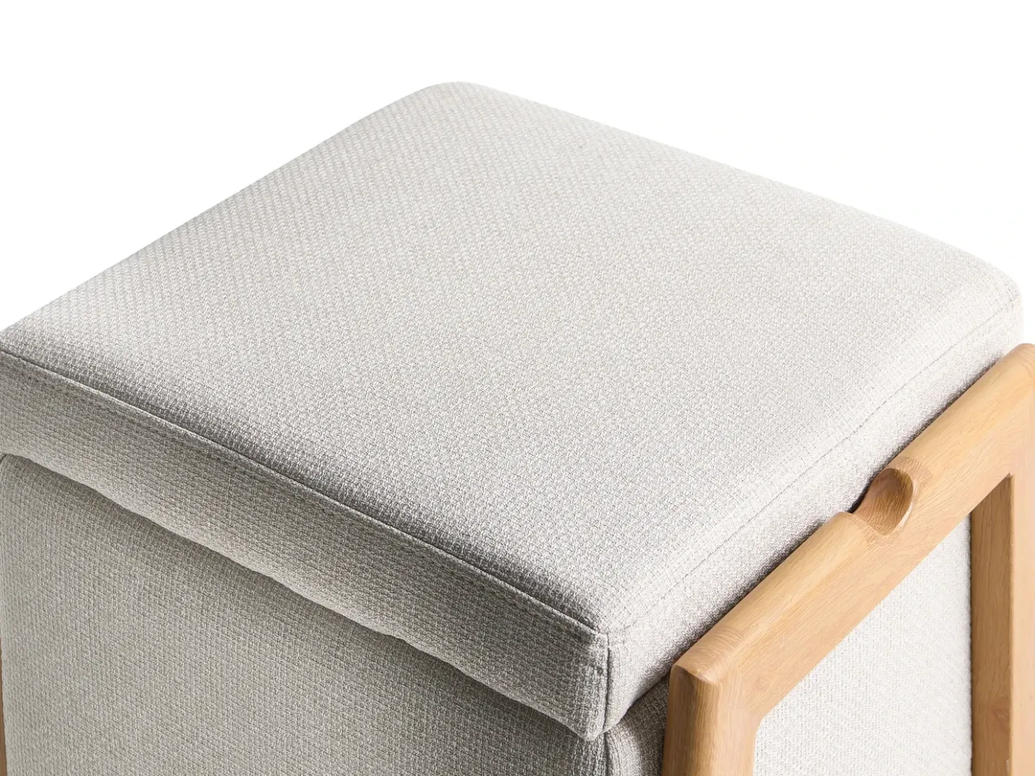 Set da salotto 3 posti EDLAND Tessuto Beige chiaro con Pouf