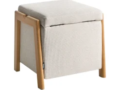 Set da salotto 3 posti EDLAND Tessuto Beige chiaro con Pouf