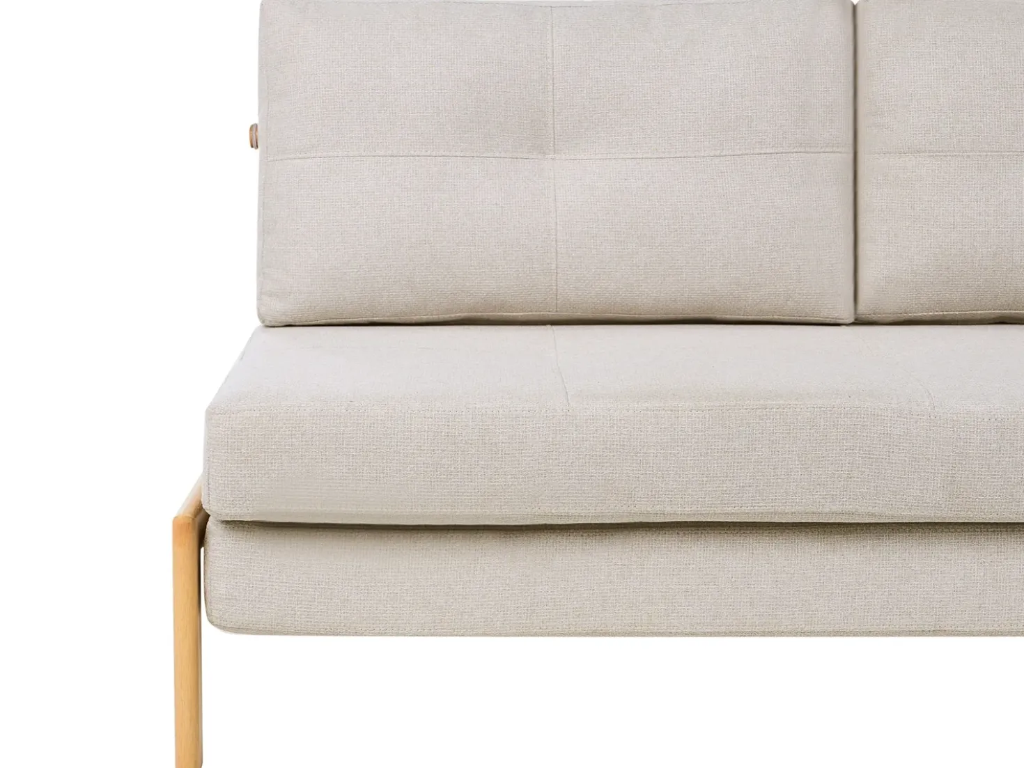 Set da salotto 3 posti EDLAND Tessuto Beige chiaro con Pouf
