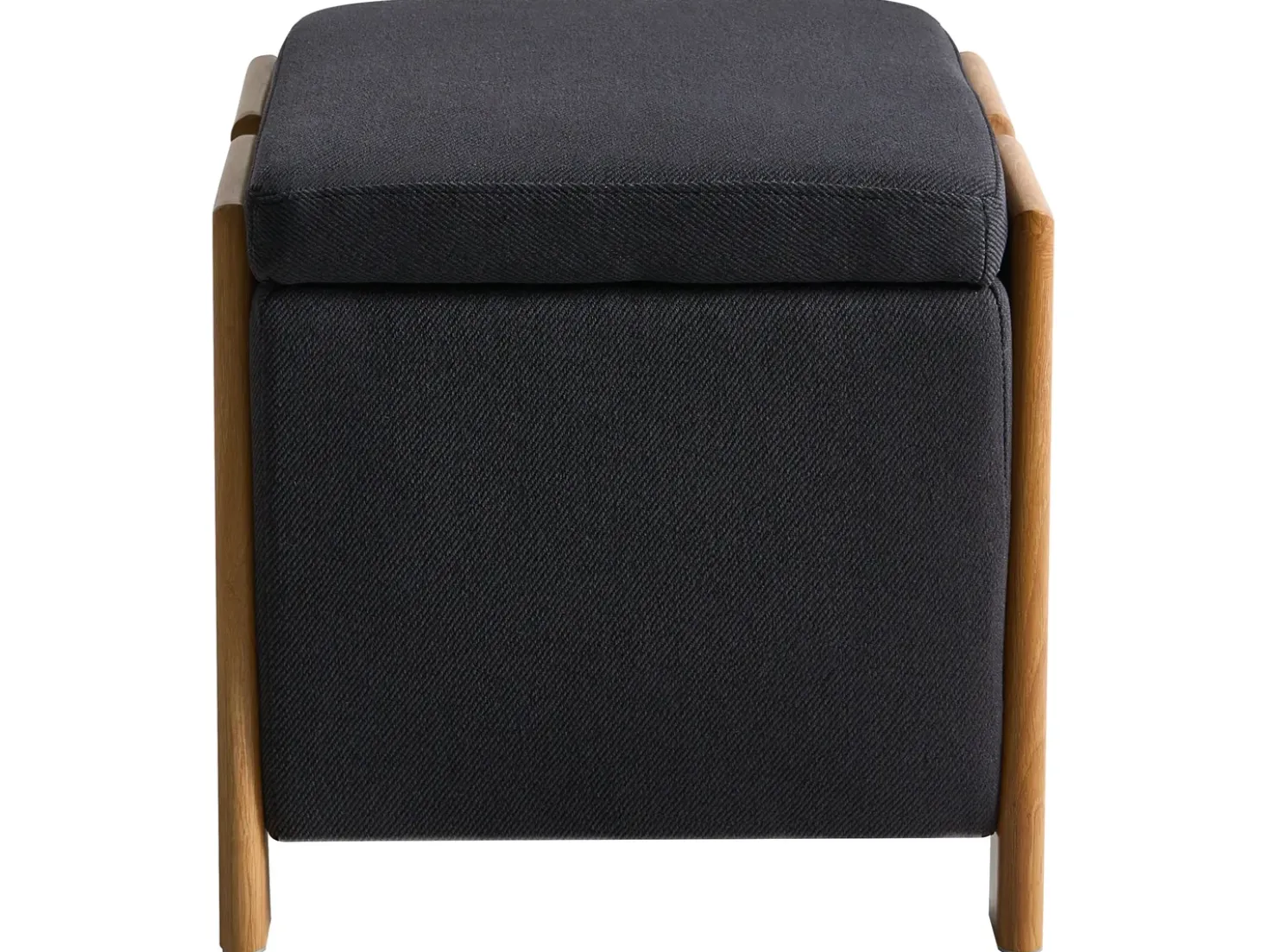 Set da salotto 3 posti EDLAND Tessuto Nero con Pouf