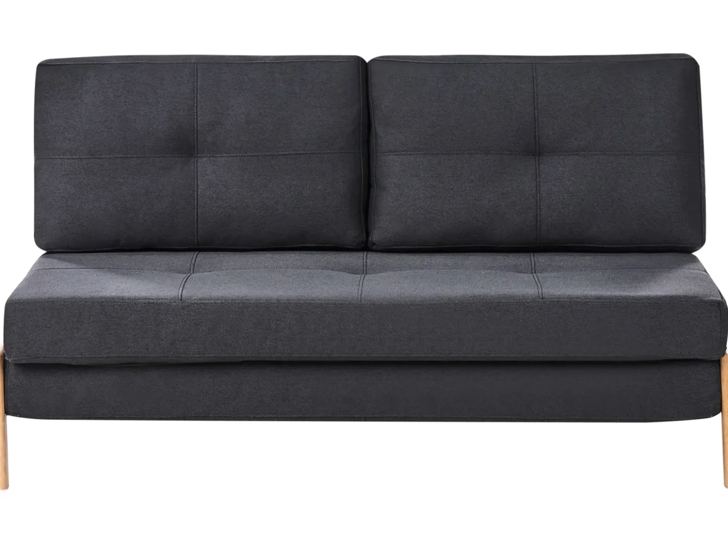Set da salotto 3 posti EDLAND Tessuto Nero con Pouf