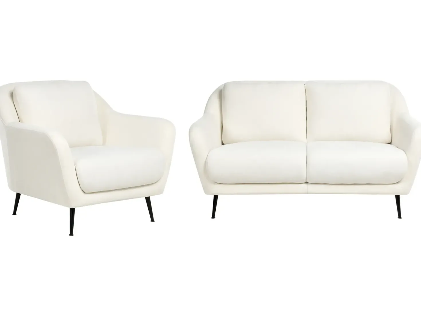 Set da salotto 3 posti EIBY Ciniglia Bianco