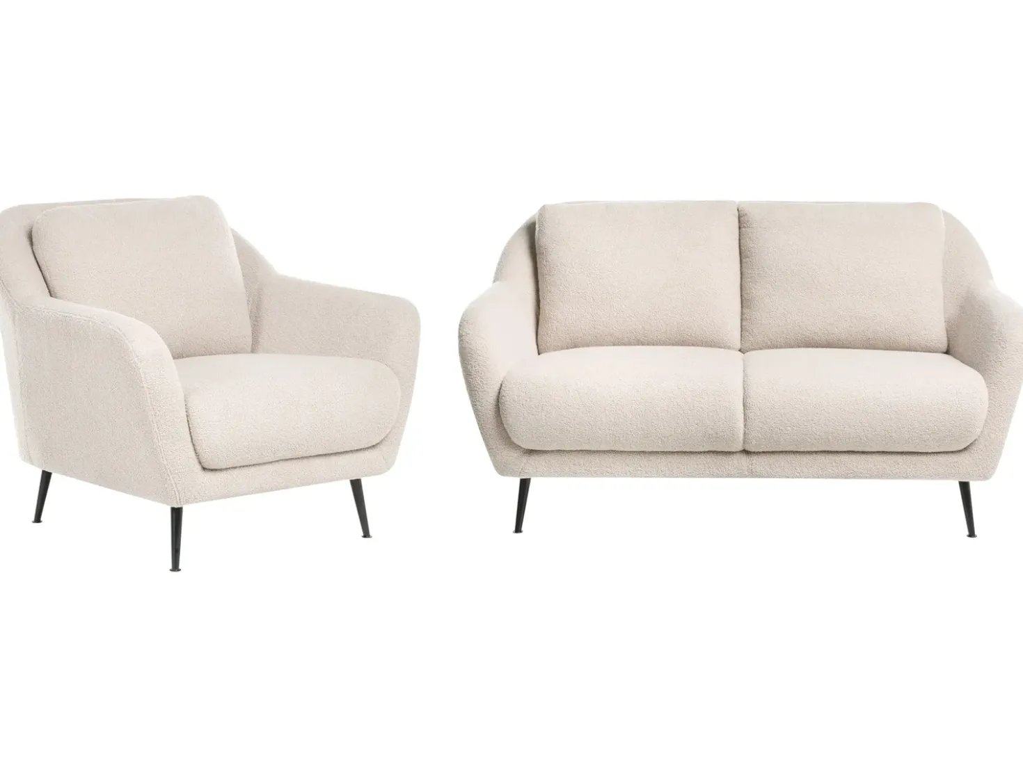 Set da salotto 3 posti EIBY Bouclé Beige