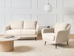 Set da salotto 3 posti EIBY Bouclé Beige