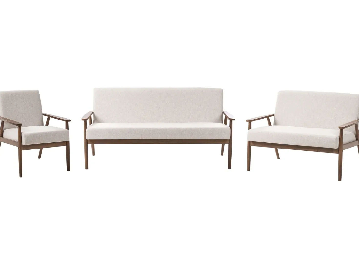 Set da salotto 6 posti ESRUM Tessuto Marrone scuro/Beige