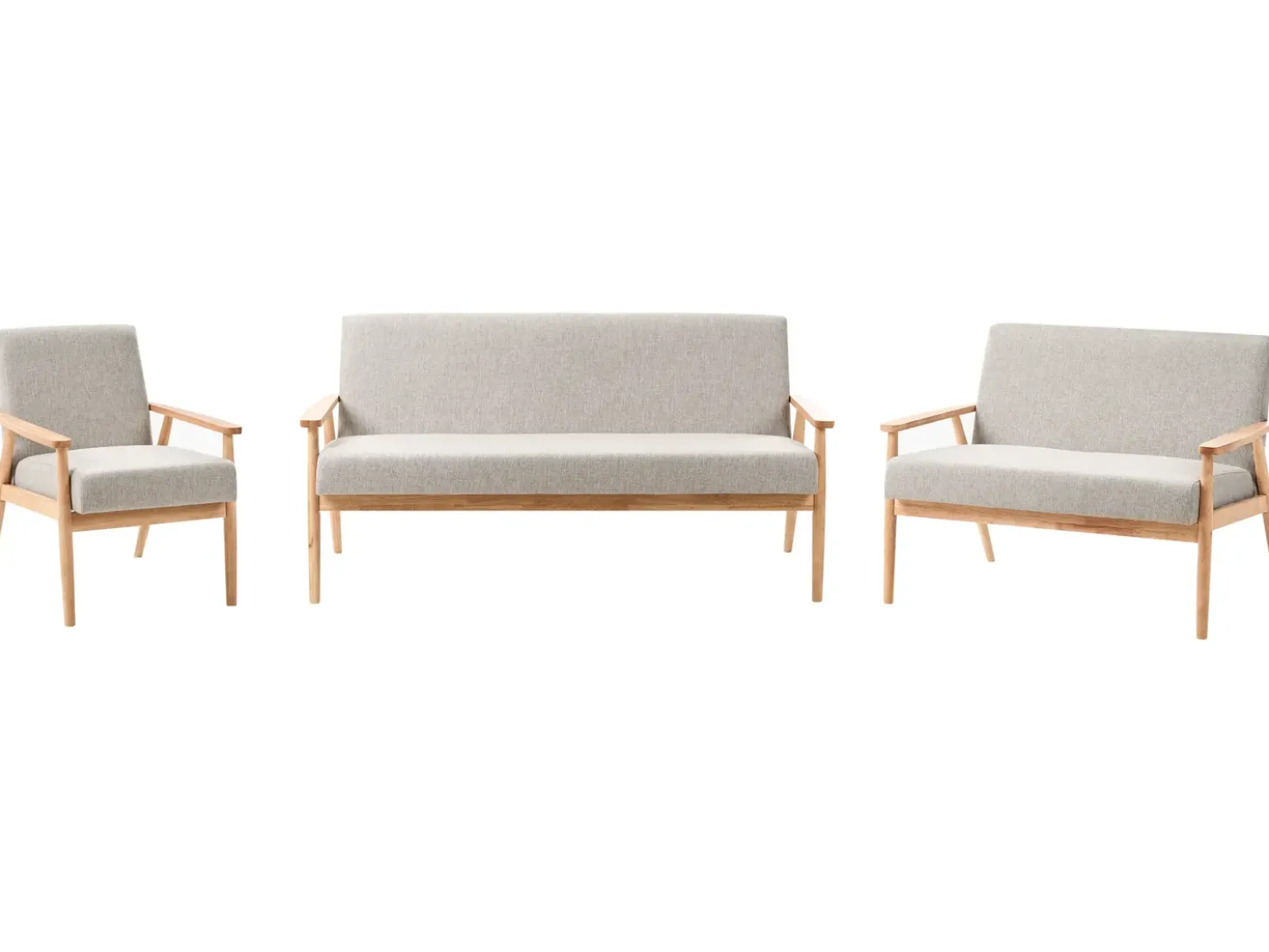 Set da salotto 6 posti ESRUM Tessuto Marrone chiaro/Grigio