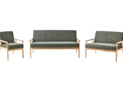 Set da salotto 6 posti ESRUM Tessuto Marrone chiaro/Verde