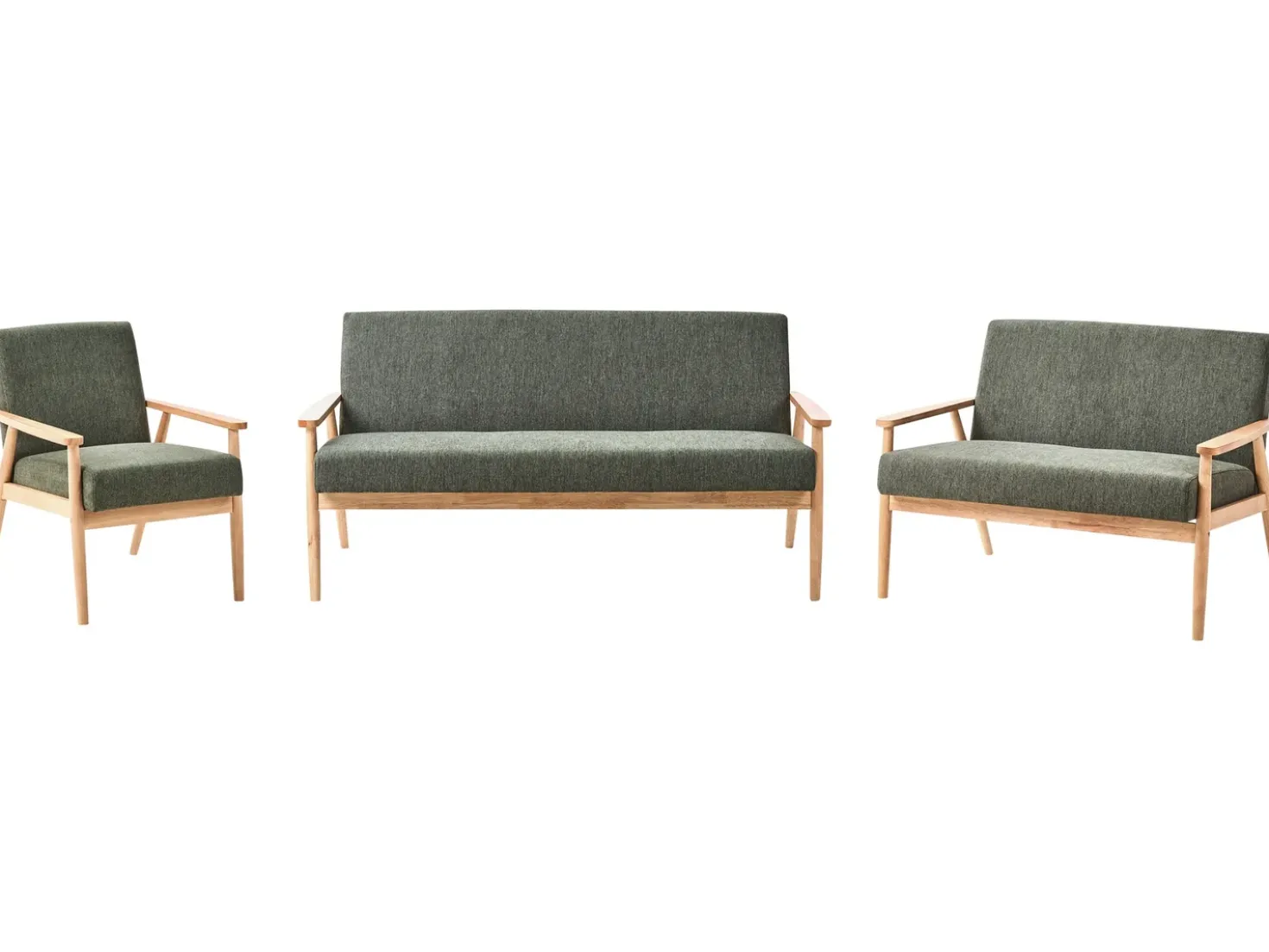 Set da salotto 6 posti ESRUM Tessuto Marrone chiaro/Verde