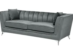 Set da salotto 5 posti GAULA Velluto Grigio